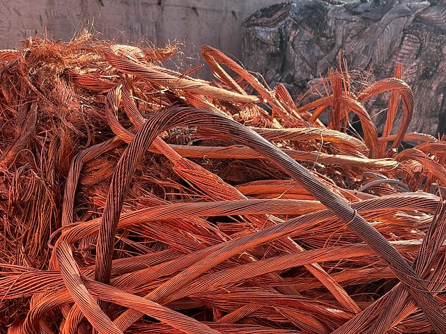 Millberry bare bright copper wire in the yard