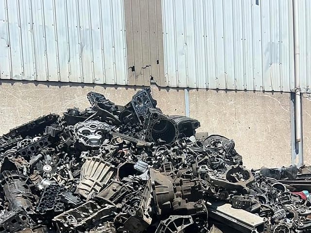Pile of aluminium engine and gearbox castings